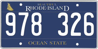 RI license plate 978326