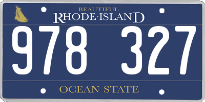RI license plate 978327