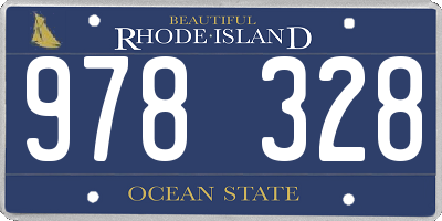 RI license plate 978328