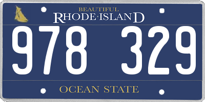 RI license plate 978329
