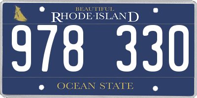 RI license plate 978330