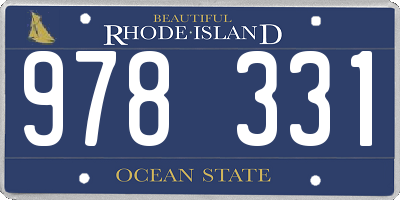 RI license plate 978331