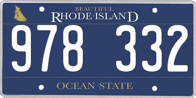 RI license plate 978332