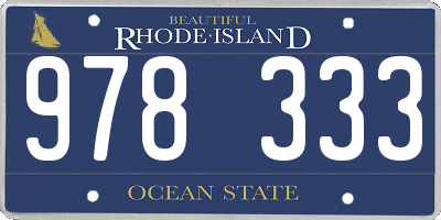 RI license plate 978333