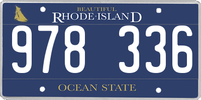 RI license plate 978336