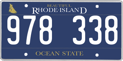 RI license plate 978338