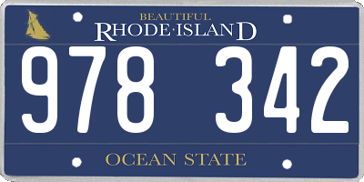 RI license plate 978342