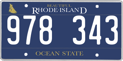 RI license plate 978343