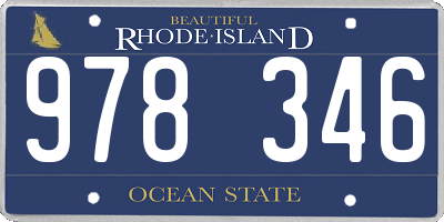 RI license plate 978346