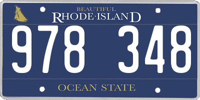 RI license plate 978348