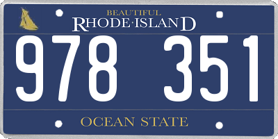 RI license plate 978351