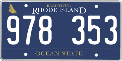 RI license plate 978353