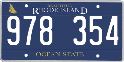 RI license plate 978354