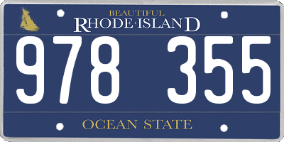 RI license plate 978355