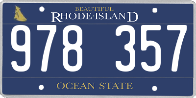 RI license plate 978357