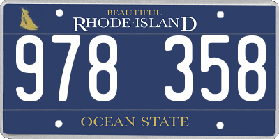 RI license plate 978358