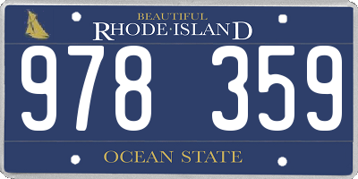 RI license plate 978359