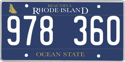 RI license plate 978360