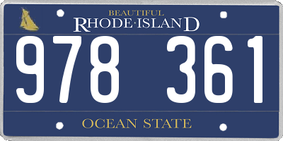 RI license plate 978361