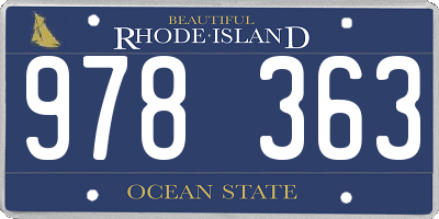 RI license plate 978363