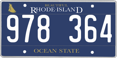 RI license plate 978364