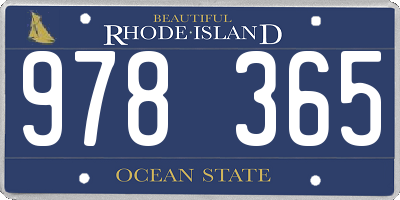 RI license plate 978365