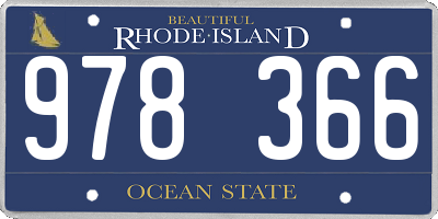 RI license plate 978366