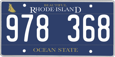 RI license plate 978368