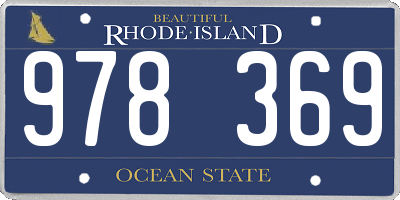 RI license plate 978369