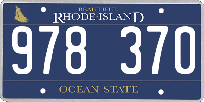 RI license plate 978370