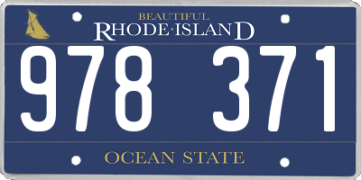 RI license plate 978371