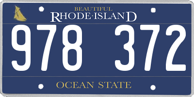 RI license plate 978372