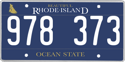 RI license plate 978373