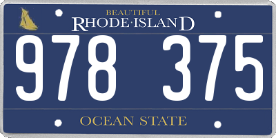 RI license plate 978375
