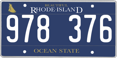 RI license plate 978376