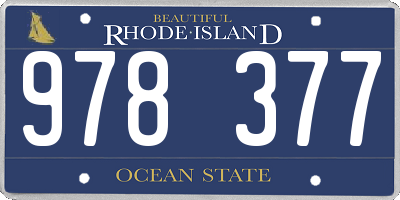 RI license plate 978377