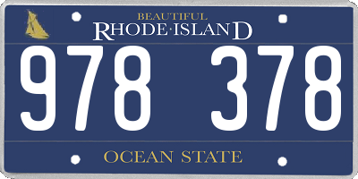 RI license plate 978378