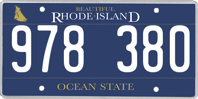 RI license plate 978380