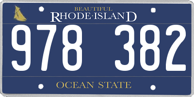 RI license plate 978382