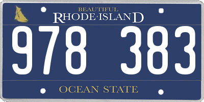 RI license plate 978383