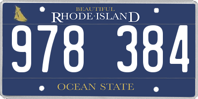 RI license plate 978384