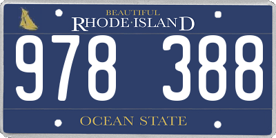 RI license plate 978388