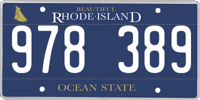 RI license plate 978389