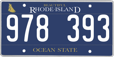 RI license plate 978393