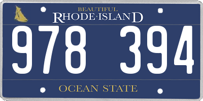 RI license plate 978394