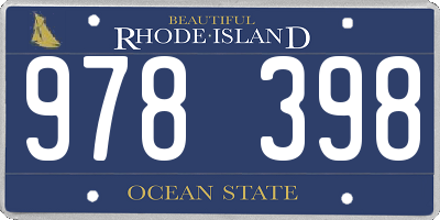RI license plate 978398