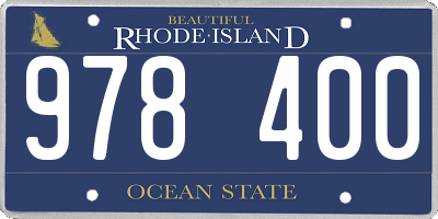 RI license plate 978400