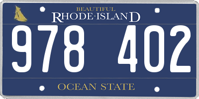 RI license plate 978402