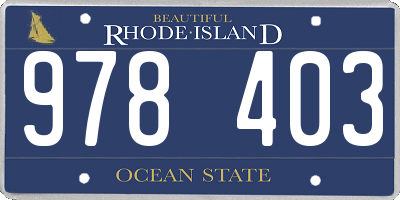 RI license plate 978403