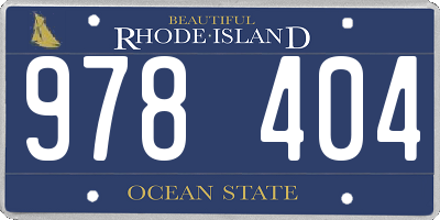 RI license plate 978404